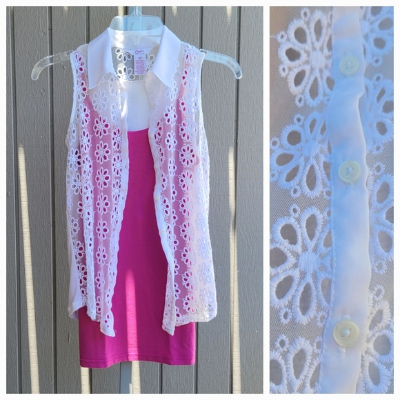 Candie's Tops - Flowered White Sleeveless Blouse | Women's XS | Candie's